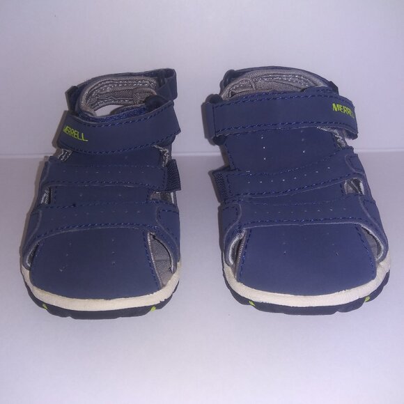 Merrell Aqua Deck Junior Hydro Sandals Toddler Kids Size 4 Dark Denim - Picture 1 of 8